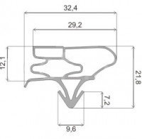 Уплотнитель холодильника 570x870мм Профиль LG
